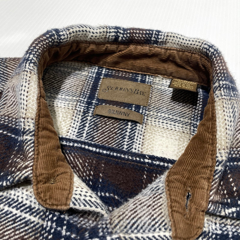 【中古品】【メンズ】 ST.JOHN'S BAY セント ジョンズ ベイ 90’s FLANNEL SHIRT 90年代 フランネル シャツ 長袖 トップス 145-260807-sa-18-tei サイズ：XL カラー：CHECK 万代Net店