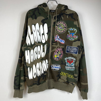 【中古品】【メンズ】 XLARGE エクストララージ MULTI LOGO ZIP UP HOODED 101254012004 マルチロゴ ジップアップフーディー アウター ジップパーカー 142-260711-ss-08-tei サイズ：M カラー：カモ 万代Net店