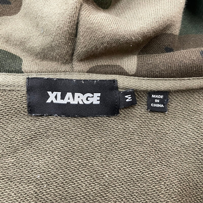 【中古品】【メンズ】 XLARGE エクストララージ MULTI LOGO ZIP UP HOODED 101254012004 マルチロゴ ジップアップフーディー アウター ジップパーカー 142-260711-ss-08-tei サイズ：M カラー：カモ 万代Net店