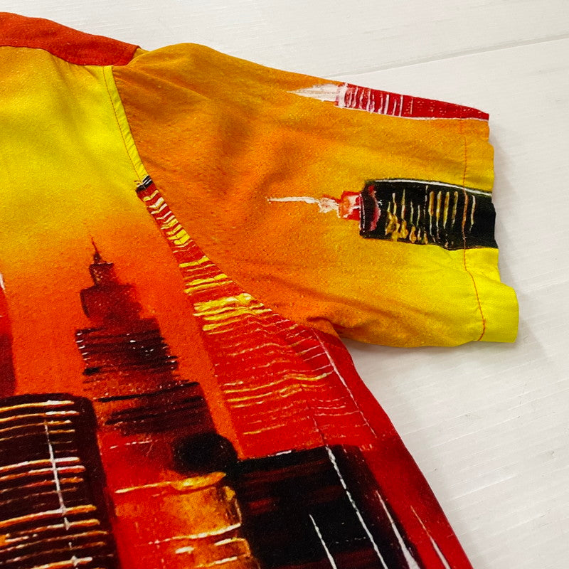 【中古品】【メンズ】 HUF ハフ CONCRETE JUNGLE S/S WOVEN TOP コンクリート ジャングル ショート スリーブ ウーブン 半袖 トップス 142-260801-sa-21-tei サイズ：M カラー：総柄 万代Net店