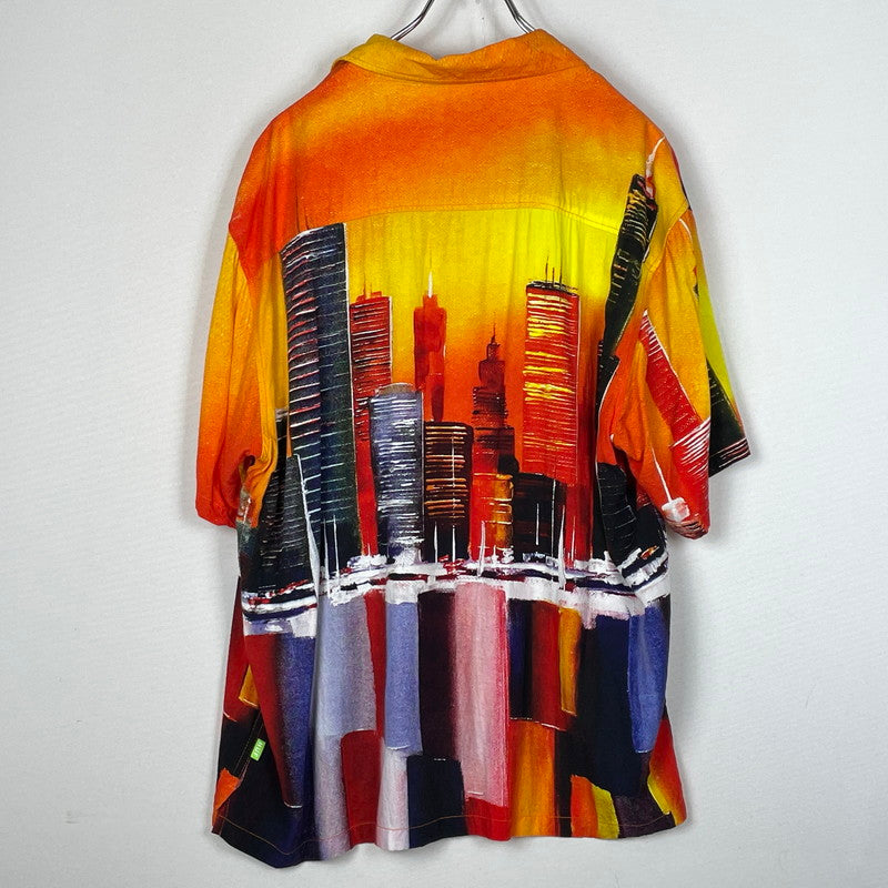 【中古品】【メンズ】 HUF ハフ CONCRETE JUNGLE S/S WOVEN TOP コンクリート ジャングル ショート スリーブ ウーブン 半袖 トップス 142-260801-sa-21-tei サイズ：M カラー：総柄 万代Net店