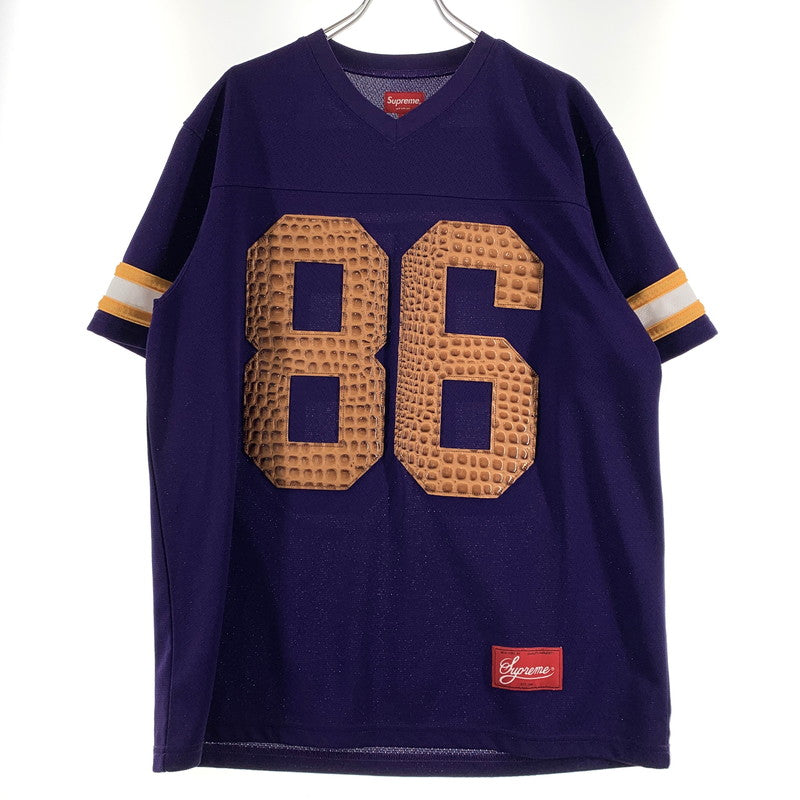 【中古品】【メンズ】 SUPREME シュプリーム 22SS FAUX CROC FOOTBALL JERSEY フェイク クロコ フットボールジャージ 半袖 トップス 149-260707-yo-25-tei サイズ：M カラー：パープル 万代Net店
