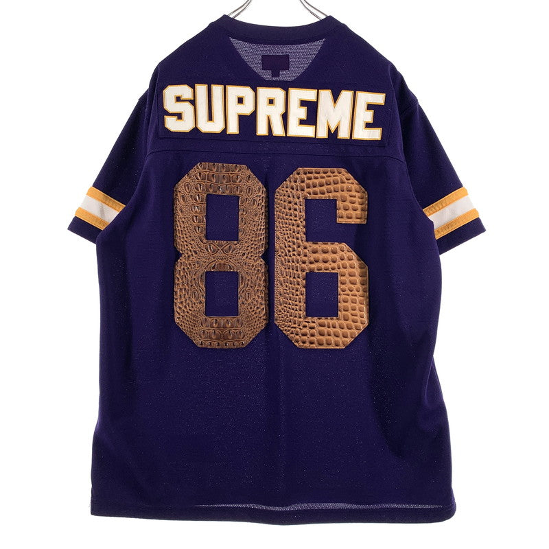 【中古品】【メンズ】 SUPREME シュプリーム 22SS FAUX CROC FOOTBALL JERSEY フェイク クロコ フットボールジャージ 半袖 トップス 149-260707-yo-25-tei サイズ：M カラー：パープル 万代Net店