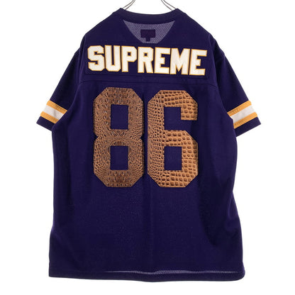 【中古品】【メンズ】 SUPREME シュプリーム 22SS FAUX CROC FOOTBALL JERSEY フェイク クロコ フットボールジャージ 半袖 トップス 149-260707-yo-25-tei サイズ：M カラー：パープル 万代Net店