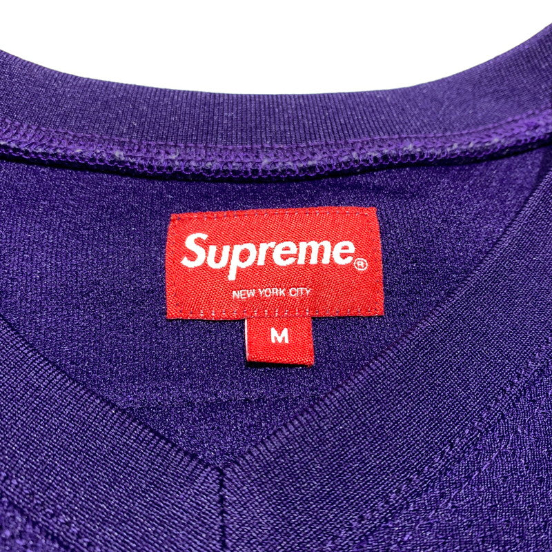 【中古品】【メンズ】 SUPREME シュプリーム 22SS FAUX CROC FOOTBALL JERSEY フェイク クロコ フットボールジャージ 半袖 トップス 149-260707-yo-25-tei サイズ：M カラー：パープル 万代Net店