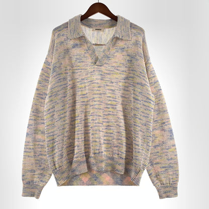 【中古品】【メンズ】 OWNESS オゥネス CRISPY COTTON BLEND SKIPPER KNIT OW26SS-01 クリスピー コットン ミックス スキッパー ニット トップス セーター ポロシャツ 140-260705-ko-01-tei サイズ：M カラー：マーブル 万代Net店