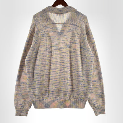 【中古品】【メンズ】 OWNESS オゥネス CRISPY COTTON BLEND SKIPPER KNIT OW26SS-01 クリスピー コットン ミックス スキッパー ニット トップス セーター ポロシャツ 140-260705-ko-01-tei サイズ：M カラー：マーブル 万代Net店