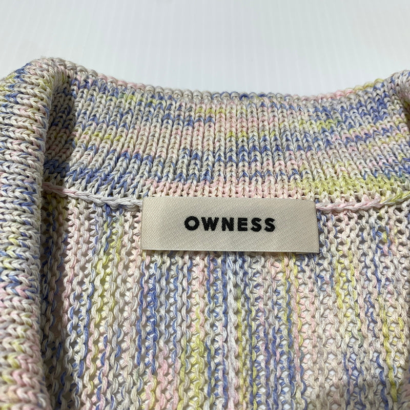 【中古品】【メンズ】 OWNESS オゥネス CRISPY COTTON BLEND SKIPPER KNIT OW26SS-01 クリスピー コットン ミックス スキッパー ニット トップス セーター ポロシャツ 140-260705-ko-01-tei サイズ：M カラー：マーブル 万代Net店