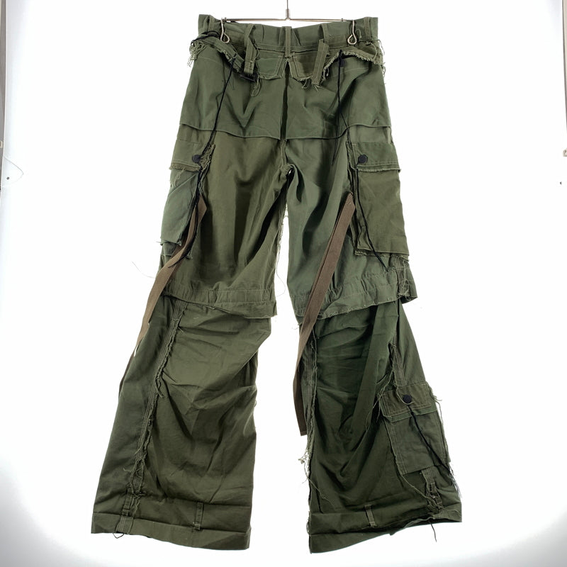 【中古品】【メンズ】 MINUS マイナス SLASH SEAM HBT CARGO VINTAGE SLEEPING BAG CASE M-23S-SSHBT スラッシュ シーム ヘリンボーンツイル カーゴパンツ ボトムス ショーツ 151-260705-ko-07-tei サイズ：2 カラー：カーキ 万代Net店