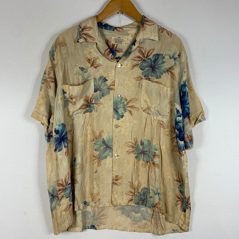 【現状渡し品】【メンズ】 PENNY'S ペニーズ 50's~ OPEN COLLAR ALOHA SHIRT VINTAGE 50年代～ オープンカラー アロハシャツ 半袖 トップス ヴィンテージ 145-260707-yo-07-tei サイズ：不明 カラー：ベージュ 万代Net店