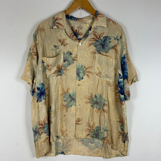 【現状渡し品】【メンズ】 PENNY'S ペニーズ 50's~ OPEN COLLAR ALOHA SHIRT VINTAGE 50年代～ オープンカラー アロハシャツ 半袖 トップス ヴィンテージ 145-260707-yo-07-tei サイズ：不明 カラー：ベージュ 万代Net店