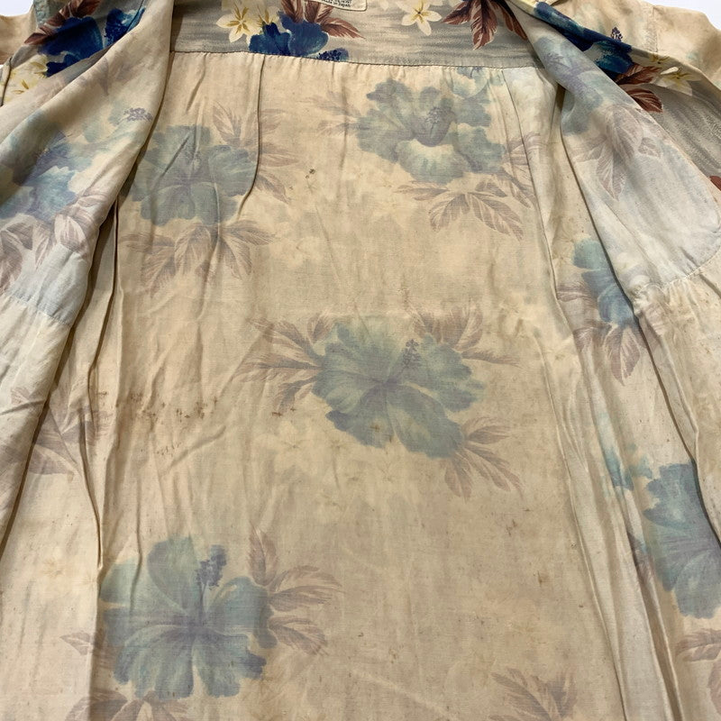 【現状渡し品】【メンズ】 PENNY'S ペニーズ 50's~ OPEN COLLAR ALOHA SHIRT VINTAGE 50年代～ オープンカラー アロハシャツ 半袖 トップス ヴィンテージ 145-260707-yo-07-tei サイズ：不明 カラー：ベージュ 万代Net店