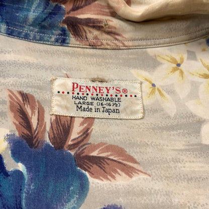【現状渡し品】【メンズ】 PENNY'S ペニーズ 50's~ OPEN COLLAR ALOHA SHIRT VINTAGE 50年代～ オープンカラー アロハシャツ 半袖 トップス ヴィンテージ 145-260707-yo-07-tei サイズ：不明 カラー：ベージュ 万代Net店