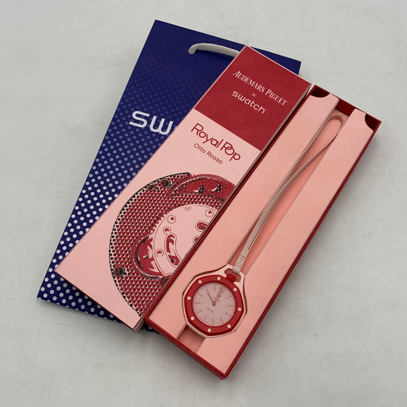 【中古品】【メンズ/レディース】 SWATCH スウォッチ × AUDEMARS PIGUET オーデマ プゲ 別注 コラボ ROYAL POP OTTO ROSSO ロイヤルポップ オット ロッソ ポケットウォッチ 時計 197-260709-ko-14-tei カラー：ピンク 万代Net店