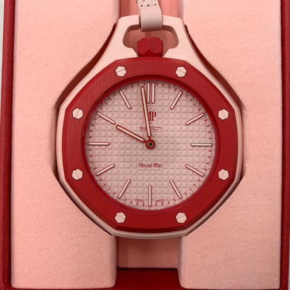 【中古品】【メンズ/レディース】 SWATCH スウォッチ × AUDEMARS PIGUET オーデマ プゲ 別注 コラボ ROYAL POP OTTO ROSSO ロイヤルポップ オット ロッソ ポケットウォッチ 時計 197-260709-ko-14-tei カラー：ピンク 万代Net店