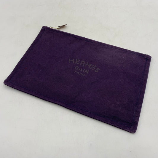 【中古品】【メンズ/レディース】 HERMES エルメス FLAT POUCH フラットポーチ カバン クラッチバッグ 180-260709-ko-19-tei カラー：パープル 万代Net店