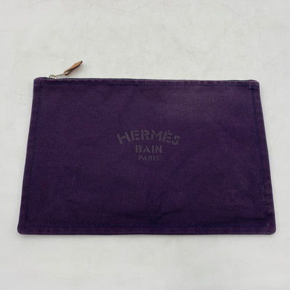 【中古品】【メンズ/レディース】 HERMES エルメス FLAT POUCH フラットポーチ カバン クラッチバッグ 180-260709-ko-19-tei カラー：パープル 万代Net店