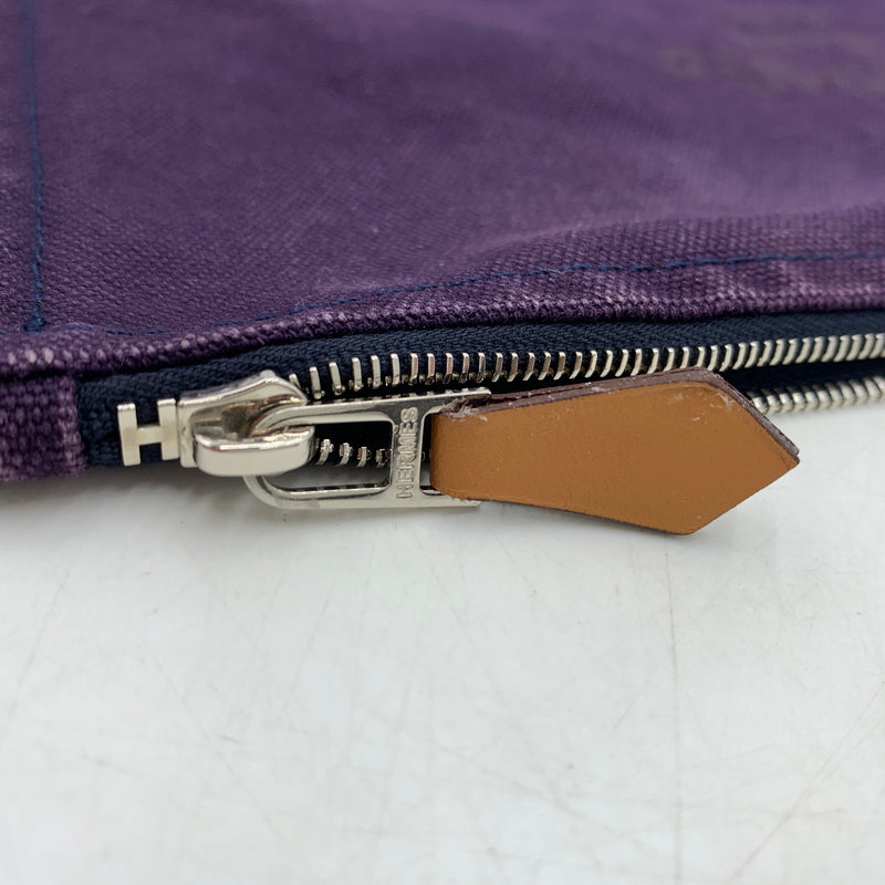 【中古品】【メンズ/レディース】 HERMES エルメス FLAT POUCH フラットポーチ カバン クラッチバッグ 180-260709-ko-19-tei カラー：パープル 万代Net店
