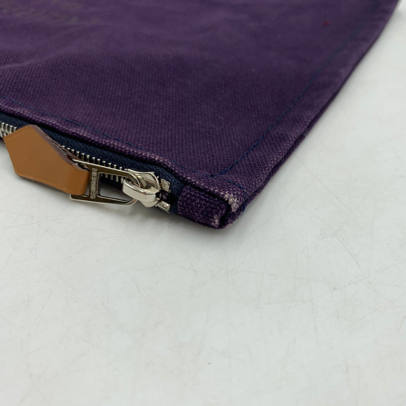 【中古品】【メンズ/レディース】 HERMES エルメス FLAT POUCH フラットポーチ カバン クラッチバッグ 180-260709-ko-19-tei カラー：パープル 万代Net店