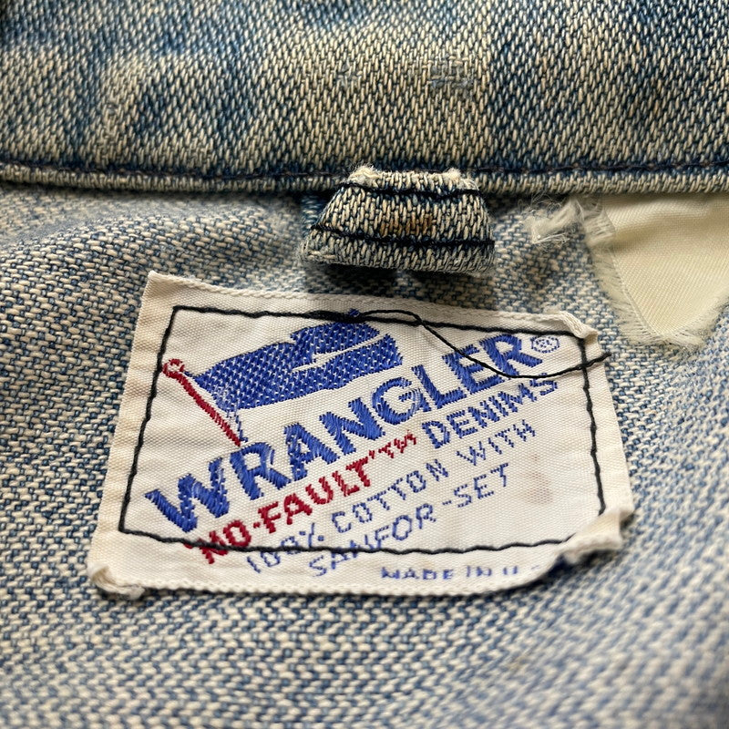 【現状渡し品】【メンズ】 WRANGLER ラングラー 80's VINTAGE NO-FAULT DENIM JACKET 80年代 ヴィンテージ ノーフォルト デニム ジャケット アウター 145-260708-sa-08-tei サイズ：不明 カラー：インディゴ 万代Net店