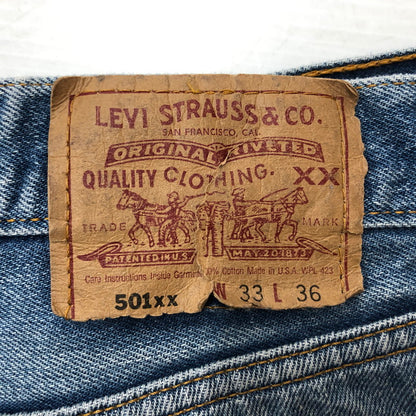 【現状渡し品】【メンズ】 Levi’s リーバイス 90's 501XX DENIM PANTS MADE IN USA 90年代 デニムパンツ ボトムス ジーンズ アメリカ製 ボタン裏刻印524 156-260710-ss-11-tei サイズ：33 カラー：インディゴ 万代Net店