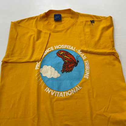 【中古品】【メンズ】 NIKE ナイキ 80's VINTAGE PROVIDENCE HOSPITAL MAIL TRIBUNE TEE 80年代 ヴィンテージ プロビデンス ホスピタル メール トリビューン Tシャツ 半袖 トップス 148-260720-sa-10-tei サイズ：M カラー：イエロー 万代Net店