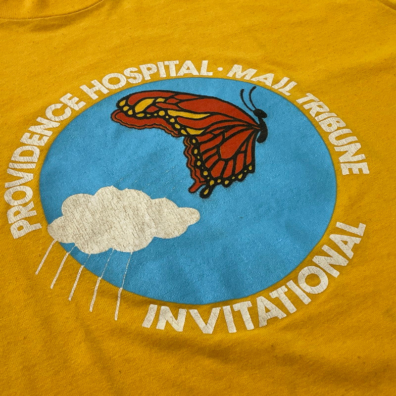 【中古品】【メンズ】 NIKE ナイキ 80's VINTAGE PROVIDENCE HOSPITAL MAIL TRIBUNE TEE 80年代 ヴィンテージ プロビデンス ホスピタル メール トリビューン Tシャツ 半袖 トップス 148-260720-sa-10-tei サイズ：M カラー：イエロー 万代Net店