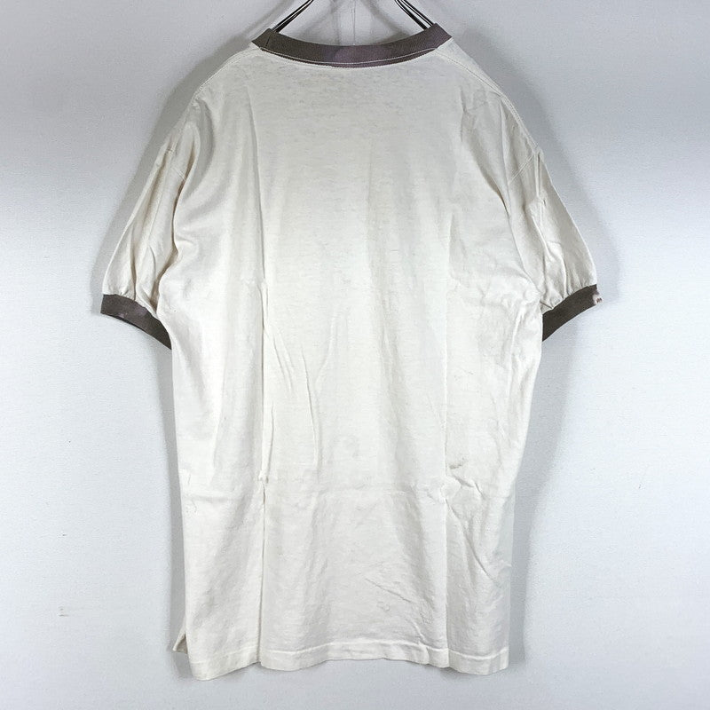 【現状渡し品】【メンズ】 STUSSY ステューシー 80～90's BOX LOGO SS RINGER TEE VINTAGE 80～90年代 ボックスロゴ ショートスリーブ リンガー Tシャツ 半袖 トップス ヴィンテージ 142-260707-yo-02-tei サイズ：S カラー：ホワイト 万代Net店