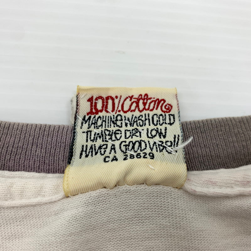 【現状渡し品】【メンズ】 STUSSY ステューシー 80～90's BOX LOGO SS RINGER TEE VINTAGE 80～90年代 ボックスロゴ ショートスリーブ リンガー Tシャツ 半袖 トップス ヴィンテージ 142-260707-yo-02-tei サイズ：S カラー：ホワイト 万代Net店