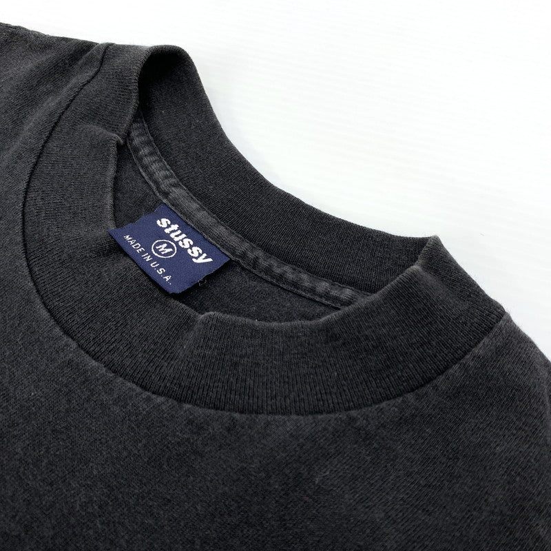 【中古品】【メンズ】 STUSSY ステューシー 90's LOGO PRINT SS TEE 90年代 ロゴプリント ショートスリーブ Tシャツ 半袖 トップス 142-260707-yo-03-tei サイズ：M カラー：ブラック 万代Net店