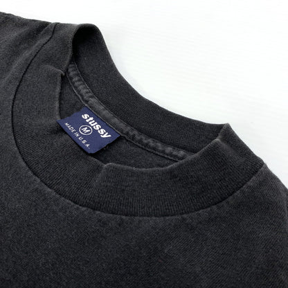 【中古品】【メンズ】 STUSSY ステューシー 90's LOGO PRINT SS TEE 90年代 ロゴプリント ショートスリーブ Tシャツ 半袖 トップス 142-260707-yo-03-tei サイズ：M カラー：ブラック 万代Net店