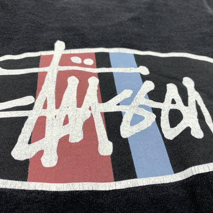 【中古品】【メンズ】 STUSSY ステューシー 90's LOGO PRINT SS TEE 90年代 ロゴプリント ショートスリーブ Tシャツ 半袖 トップス 142-260707-yo-03-tei サイズ：M カラー：ブラック 万代Net店
