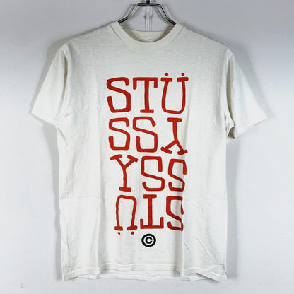 【現状渡し品】【メンズ】 STUSSY ステューシー 00's FONT LOGO SS TEE 2000年代 フロントロゴ ショートスリーブ Tシャツ 半袖 トップス 142-260707-yo-01-tei サイズ：S カラー：ホワイト 万代Net店