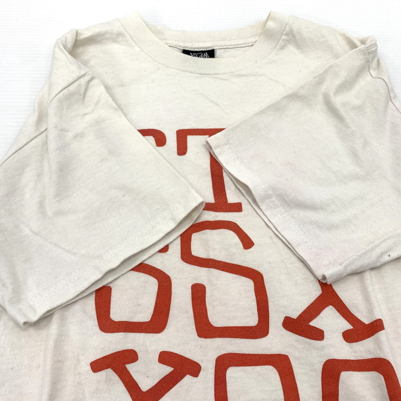 【現状渡し品】【メンズ】 STUSSY ステューシー 00's FONT LOGO SS TEE 2000年代 フロントロゴ ショートスリーブ Tシャツ 半袖 トップス 142-260707-yo-01-tei サイズ：S カラー：ホワイト 万代Net店