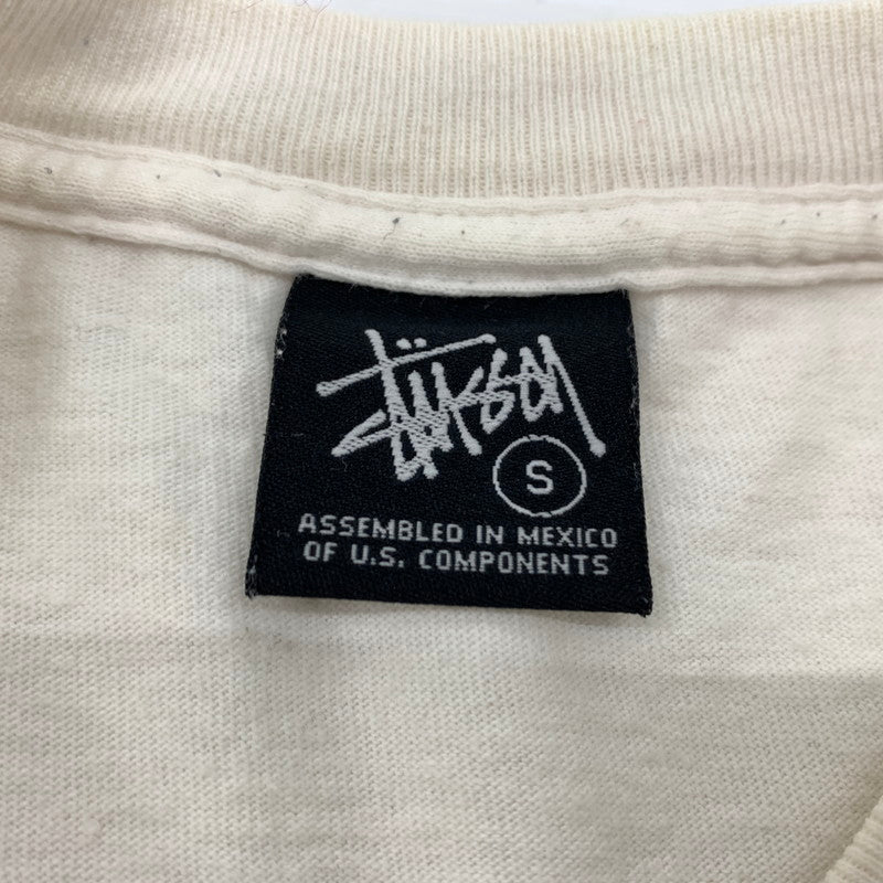 【現状渡し品】【メンズ】 STUSSY ステューシー 00's FONT LOGO SS TEE 2000年代 フロントロゴ ショートスリーブ Tシャツ 半袖 トップス 142-260707-yo-01-tei サイズ：S カラー：ホワイト 万代Net店