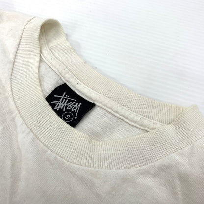 【現状渡し品】【メンズ】 STUSSY ステューシー 00's FONT LOGO SS TEE 2000年代 フロントロゴ ショートスリーブ Tシャツ 半袖 トップス 142-260707-yo-01-tei サイズ：S カラー：ホワイト 万代Net店