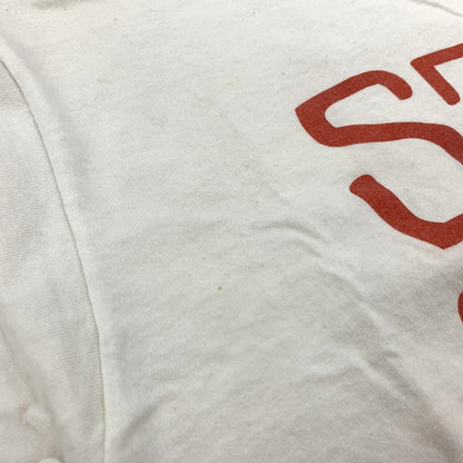 【現状渡し品】【メンズ】 STUSSY ステューシー 00's FONT LOGO SS TEE 2000年代 フロントロゴ ショートスリーブ Tシャツ 半袖 トップス 142-260707-yo-01-tei サイズ：S カラー：ホワイト 万代Net店