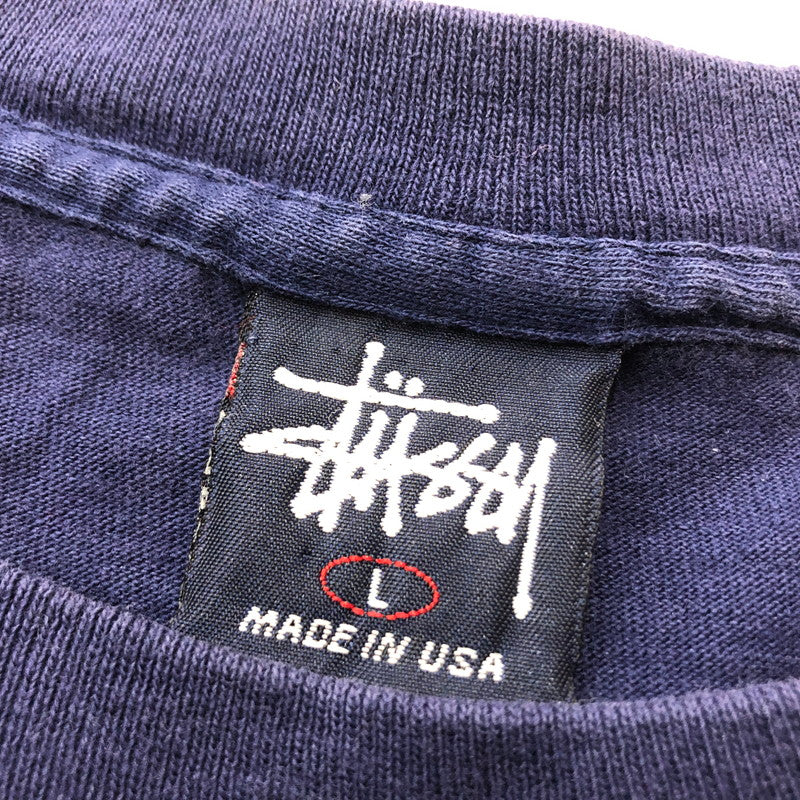 【現状渡し品】【メンズ】 STUSSY ステューシー 90's 20TH INTL. SURPLUS SS TEE 90年代 20周年 インターナショナル サープラス 半袖 トップス 142-260711-sa-03-tei サイズ：L カラー：ネイビー 万代Net店