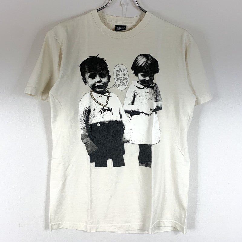 【中古品】【メンズ】 STUSSY ステューシー KIDS PHOTO PIRINT SS TEE キッズ フォトプリント ショートスリーブ Tシャツ 半袖 トップス 142-260707-yo-04-tei サイズ：M カラー：アイボリー 万代Net店