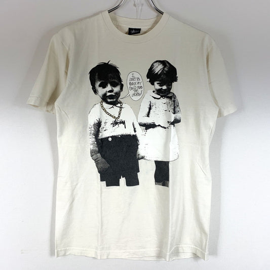 【中古品】【メンズ】 STUSSY ステューシー KIDS PHOTO PIRINT SS TEE キッズ フォトプリント ショートスリーブ Tシャツ 半袖 トップス 142-260707-yo-04-tei サイズ：M カラー：アイボリー 万代Net店