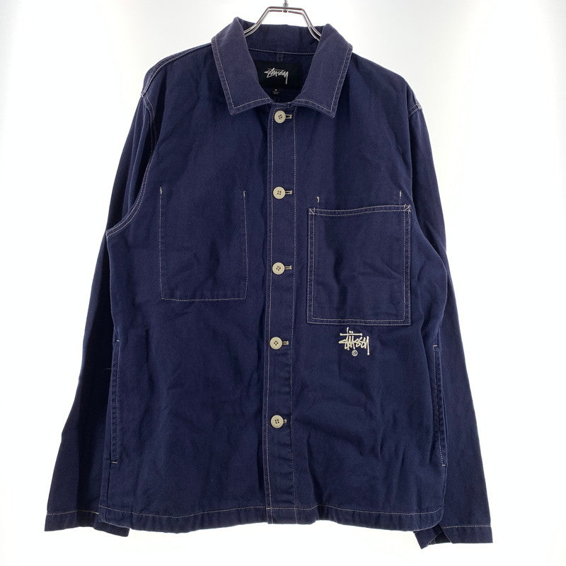 【中古品】【メンズ】 STUSSY ステューシー CANVAS SHOP JACKET 115436 キャンバス ショップ ジャケット ライトアウター 142-260707-yo-22-tei サイズ：M カラー：ネイビー 万代Net店