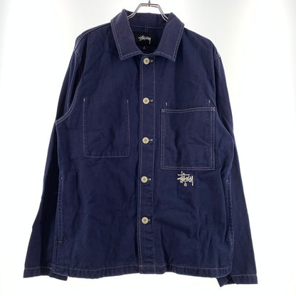 【中古品】【メンズ】 STUSSY ステューシー CANVAS SHOP JACKET 115436 キャンバス ショップ ジャケット ライトアウター 142-260707-yo-22-tei サイズ：M カラー：ネイビー 万代Net店