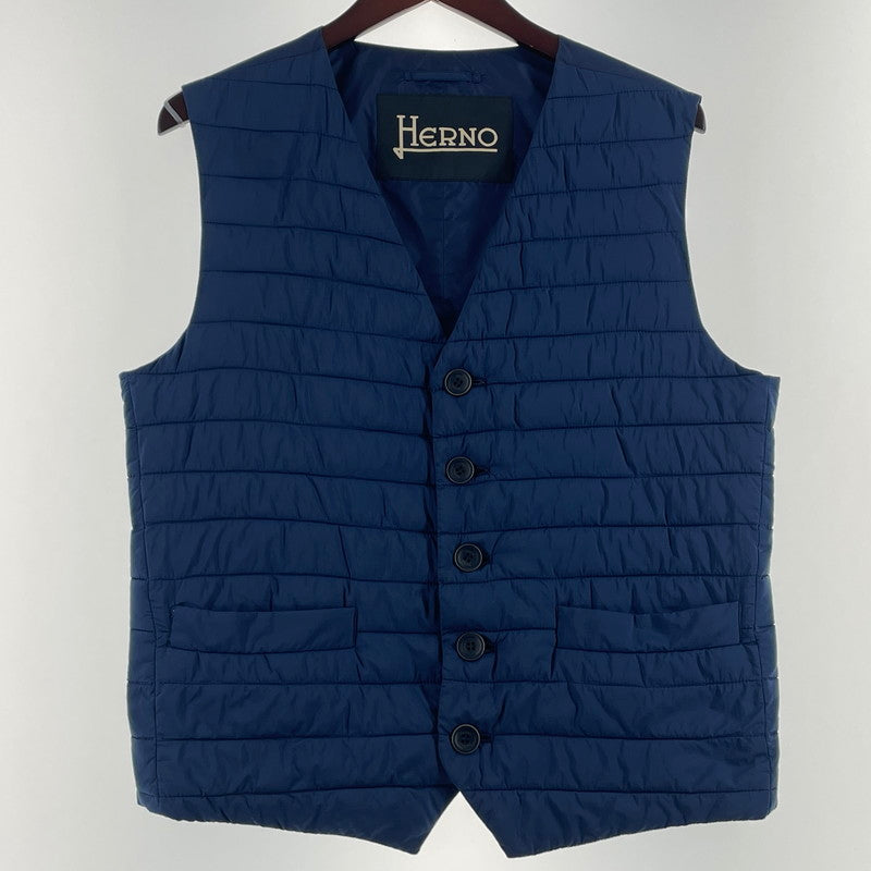 【中古品】【メンズ】 HERNO ヘルノ DOWN VEST PC0014U-19288-9270 ダウンベスト トップス 141-260708-sa-12-tei サイズ：48 カラー：ネイビー 万代Net店