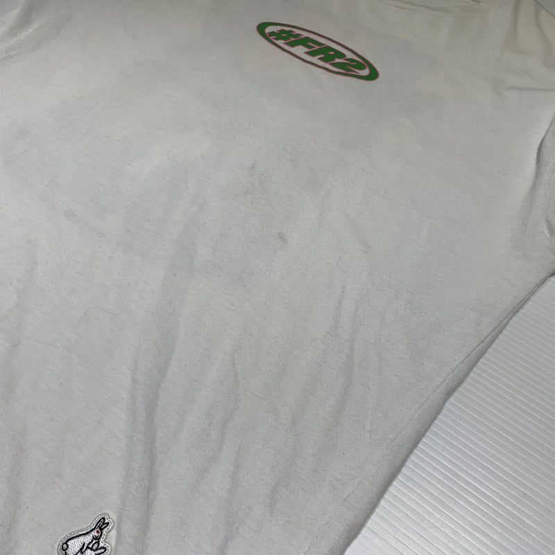 【現状渡し品】【メンズ】 #FR2 エフアールツー FIRE PATTERN LOGO L/S TEE ファイヤ パターン ロゴ ロングスリーブ Tシャツ 長袖 トップス 142-260720-ko-38-tei サイズ：L カラー：ホワイト 万代Net店