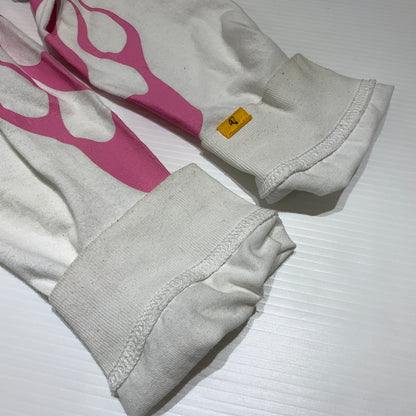 【現状渡し品】【メンズ】 #FR2 エフアールツー FIRE PATTERN LOGO L/S TEE ファイヤ パターン ロゴ ロングスリーブ Tシャツ 長袖 トップス 142-260720-ko-38-tei サイズ：L カラー：ホワイト 万代Net店