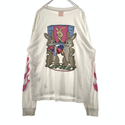 【現状渡し品】【メンズ】 #FR2 エフアールツー FIRE PATTERN LOGO L/S TEE ファイヤ パターン ロゴ ロングスリーブ Tシャツ 長袖 トップス 142-260720-ko-38-tei サイズ：L カラー：ホワイト 万代Net店