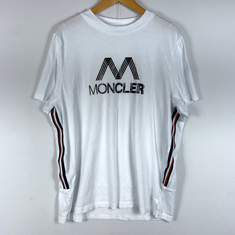【中古品】【メンズ】 MONCLER モンクレール LOGO SS TSHIRT H10918C00038 829H8 ロゴ ショートスリーブ Tシャツ 半袖 トップス 141-260707-yo-05-tei サイズ：L カラー：ホワイト 万代Net店