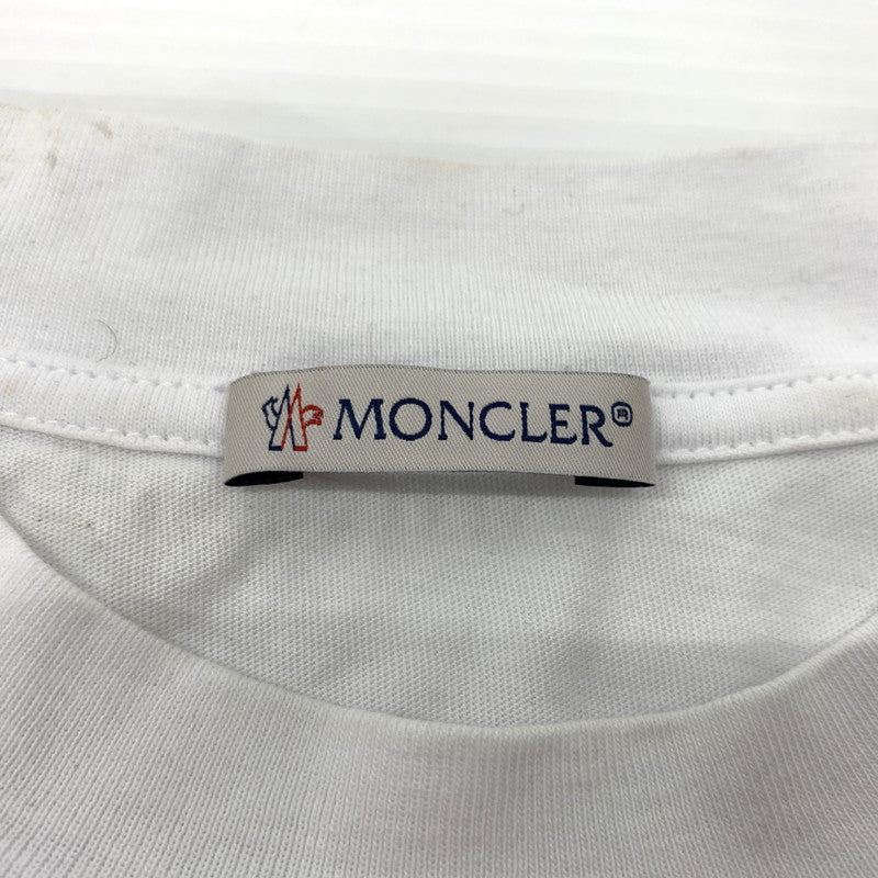 【中古品】【メンズ】 MONCLER モンクレール LOGO SS TSHIRT H10918C00038 829H8 ロゴ ショートスリーブ Tシャツ 半袖 トップス 141-260707-yo-05-tei サイズ：L カラー：ホワイト 万代Net店