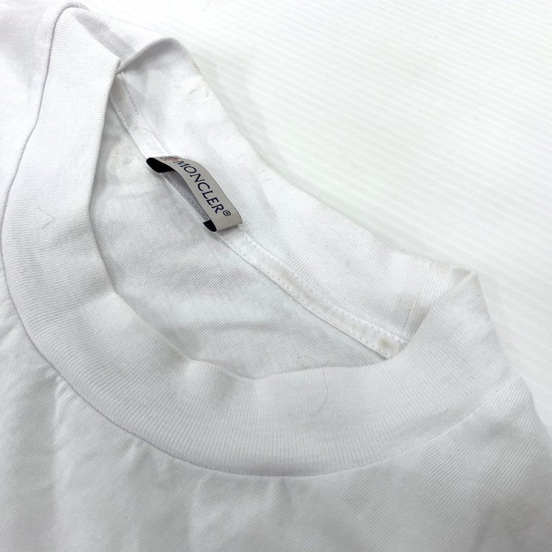 【中古品】【メンズ】 MONCLER モンクレール LOGO SS TSHIRT H10918C00038 829H8 ロゴ ショートスリーブ Tシャツ 半袖 トップス 141-260707-yo-05-tei サイズ：L カラー：ホワイト 万代Net店
