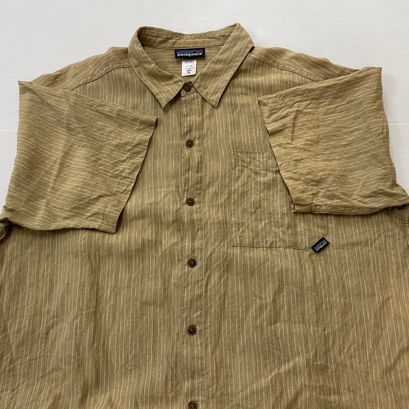 【中古品】【メンズ】 PATAGONIA パタゴニア LINEN SHIRT 53141S6 リネン シャツ 半袖 トップス 144-260708-sa-07-tei サイズ：XL カラー：ベージュ系 万代Net店